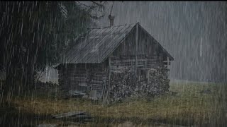 Fall into Sleep in Under 10 Minutes with Heavy Rain & Thunder on a Tin Roof of old House at Night