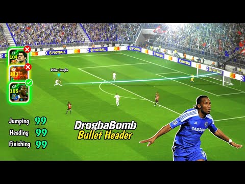 Stop him if you can 🫵🗿🔥 Bullet Header Drogba Review in eFootball 25 Mobile 🔥 PES EMPIRE •