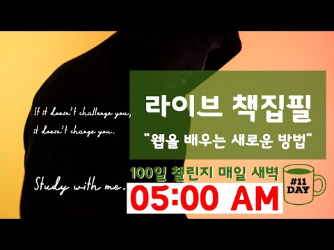 라이브 책집필 (11일차) | 100일 챌린지 | 미라클모닝 | 웹을 배우는 새로운 방법 | Live | Early morning study with me | Writing