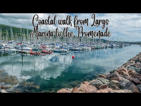 Coastal walk from Largs Marina towards the promenade on a wet & windy day