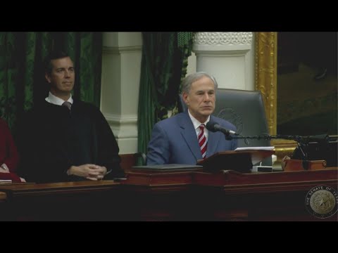 Texas Gov. Greg Abbott talks to state senators about legislative priorities