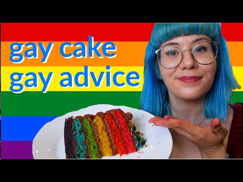 baking rainbow cake and answering gay questions