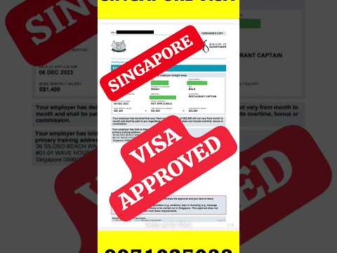 Singapore Work Visa 🤑🤑🤑🤑 #singaporevisa #applysingaporepr #shorts #singaporeimmigration #job