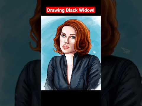 Drawing Black Widow! Marvel Speed Draw by Daveycreates #blackwidow #scarlettjohansson