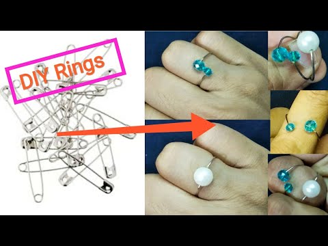 DIY Finger Ring | Pearl Ring Making DIY | Pearl Rings Made From Safety Pins | Reuse Old Things DIY