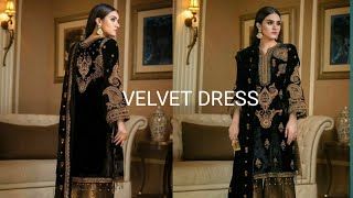 Elegant partywear velvet dress designs 2025// velvet suit design // velvet dress designs for girls