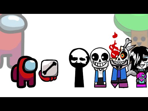 Mini Crewmate Kills Sprunki but Undertale Characters | Among Us