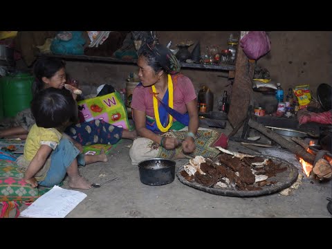 Nepali village || Cooking mushrooms and vegetables in the village