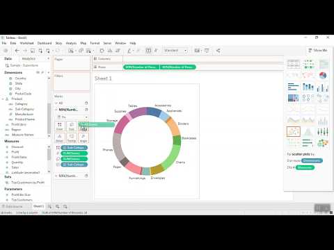 005 |  BI - Tableau |  Convert a Pie chart into donut | 2018-12 -14