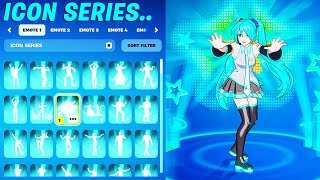 ALL FORTNITE ICON SERIES DANCES & EMOTES (HATSUNE MIKU)