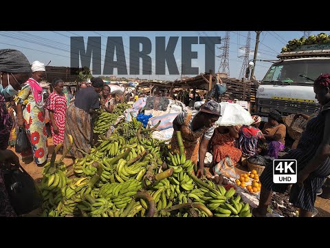 A Typical African Wednesday Market for Christmas in Sunyani Ghana 4K