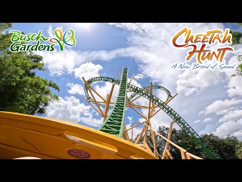 Cheetah Hunt Front Row On-ride POV at Busch Gardens Tampa