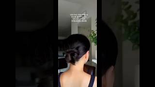 Trying the "viral" hair bun hack on long pin straight hair 😮 #shorts #viralhair #bunhack #explore