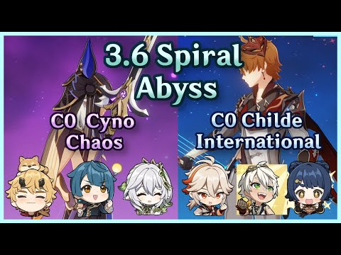 F2P C0 Cyno Chaos + C0 Childe International | 3.6 Spiral Abyss | Floor 12 Continuous