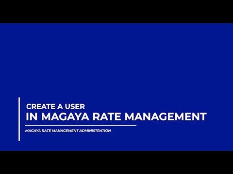 Create a User in Magaya Rate Management