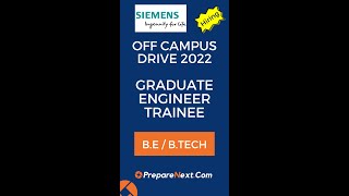 Siemens Off Campus Drive 2022 | Graduate Engineer Trainee | IT Job | Engineering Job | Gurgaon