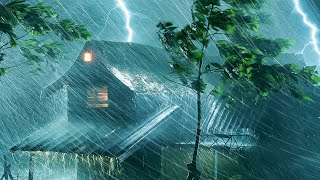 ⚡Rain Thunderstorm for Sleeping | Terrible Rainstorm on Farmhouse & Intense Thunder on Stormy Night