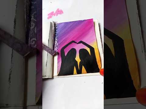 Friendship day special painting👩‍❤️‍👩 #shortvideo #shorts #art #painting #friendship #easy 🥰