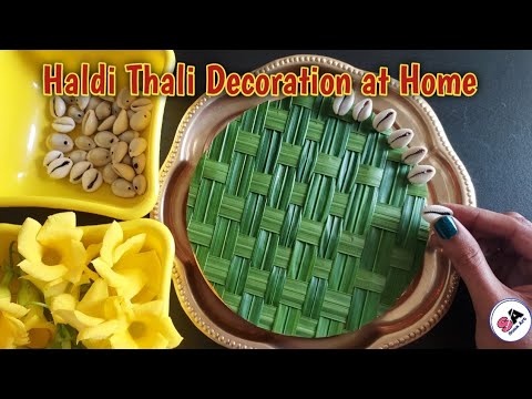 Haldi Thali Decoration at home | Haldi Thali Decoration Ideas | Wedding Thali Decoration