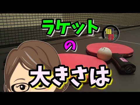 ◆知っ得◆雑学　卓球のラケットの大きさはルール上規定無し