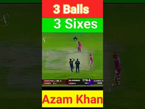 3 Balls 3 Sixes Azam Khan#cricket#shorts