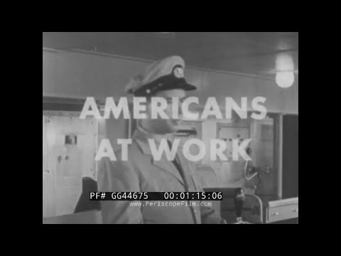 " AMERICANS AT WORK — OCEAN LINER WORKERS "  1959 AFL-CIO TV SERIES    SS UNITED STATES FILM GG44675