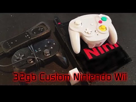 Custom 32gb Modded Black Nintendo Wii