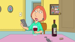 Family Guy - Lois likes to drink wine, looking at old photos of herself