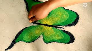 beautiful 3D butterfly rangoli design/poster Rangoli/simple rangoli 2022