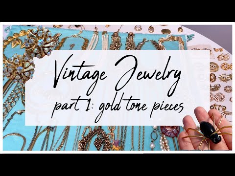 Vintage jewelry part 1: Gold Tone pieces - Thrifted Goodwill Jewelry lot ❤️