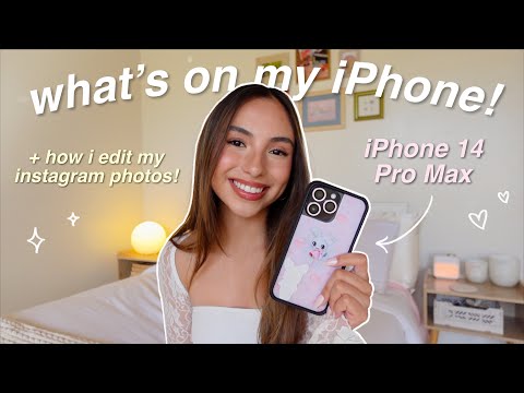 WHAT'S ON MY IPHONE 14 PRO MAX! 🎧 + How I Edit my Instagram Photos!