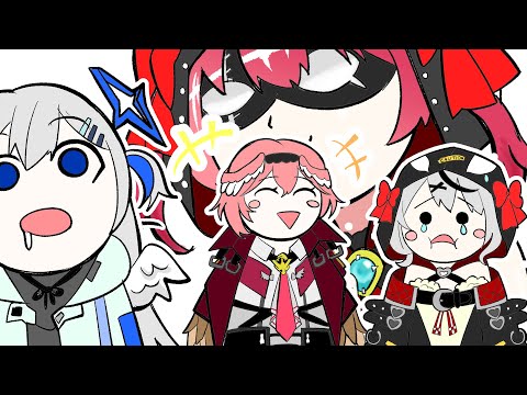 【手描き】ぷいぷいぷい～ん【沙花叉クロヱ/鷹嶺ルイ/宝鐘マリン/天音かなた/ホロライブ】