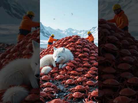 Rescue: Thousands of king crabs are gnawing at the bodies of Arctic white foxes 救援千万只帝王蟹啃食着北极白狐狸的身体