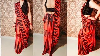 #saree draping in #Readymade style dress #Indo-western #nosew dress #viral #trending #viralvideo