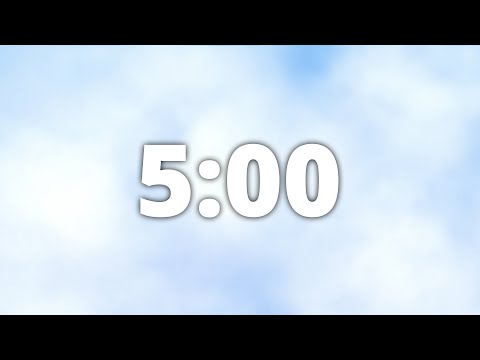 5 Minute Countdown Timer with Alarm | ☁ Soft Clouds ☁