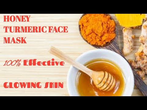 Honey Turmeric face mask🎭 for glowing skin ||100% effective.. #homeremedy