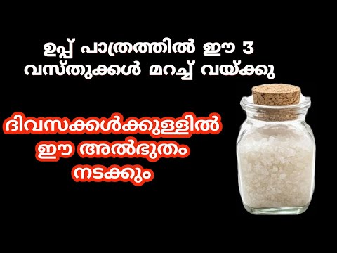 ഉപ്പ് പാത്രത്തിൽ ഈ 3 വസ്തുക്കൾ മറച്ച് വയ്ക്കു അൽഭുതം നേരിൽ കാണാം