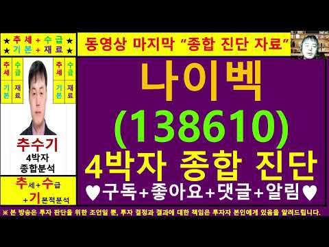 나이벡(138610)종목진단및향후주가전망 추수기(추수)전문가