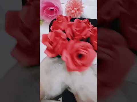 "Quick paper flower bouquet tutorial! 🌹 #Shorts #DIY"