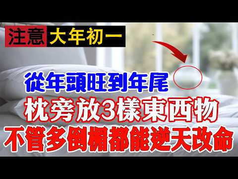 在大年初一，枕旁放3樣東西、忌7物，不管多倒楣都能逆天改命，從年頭旺到年尾！【佛語】#運勢 #風水 #佛教 #生肖 #佛語