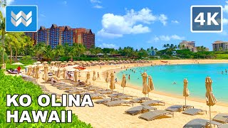 [4K] Ko Olina Resort Beach Lagoons in Oahu Hawaii - Scenic Walking Tour 🎧 Binaural Audio