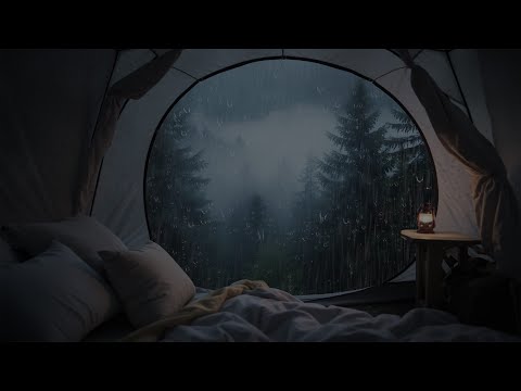 Intense Rainfall in a Tent in the Woods - Perfect Background Sleeping Sound - 10 hours Good Sleep