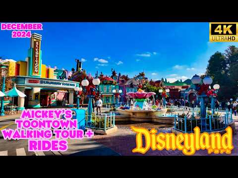 Mickey’s Toontown Walkthrough + Rides Christmas 2024-Runaway Railway, Gadgetcoaster, Roger Rabbit