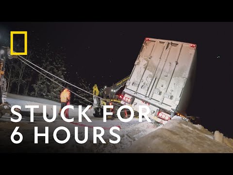 Truck Stuck in the Snow For 6 Hours | Ice Road Rescue | National Geographic UK