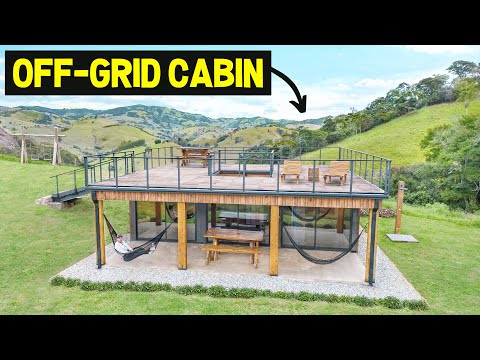 OFF-GRID CABIN w/ DOUBLE BATHTUBS & UNIQUE FIRE PIT LAYOUT! Full Tour