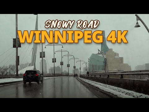 Winnipeg 4K - Snowy Road in March - Manitoba, Canada