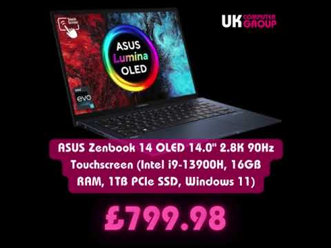 ASUS Zenbook 14 OLED 14.0" 2.8K 90Hz Touchscreen (Intel i9-13900H, 16GB RAM, 1TB PCIe SSD, Win11)