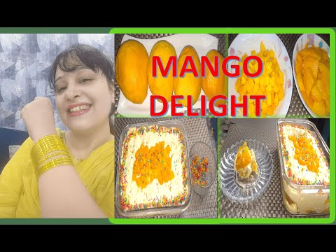 Mango Delight without gas and oven in 10 min  | 30 Days Mango Series #mangorecipe #foodie #trending