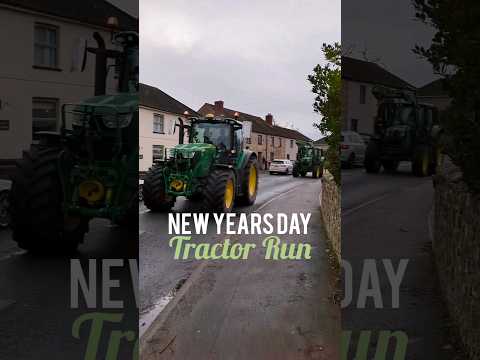 132 Tractors drove past Tractors & Cream! New Years Day Tractors Run!