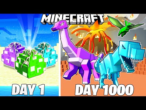 I Survived 1000 Days as DINOSAURS in HARDCORE Minecraft!